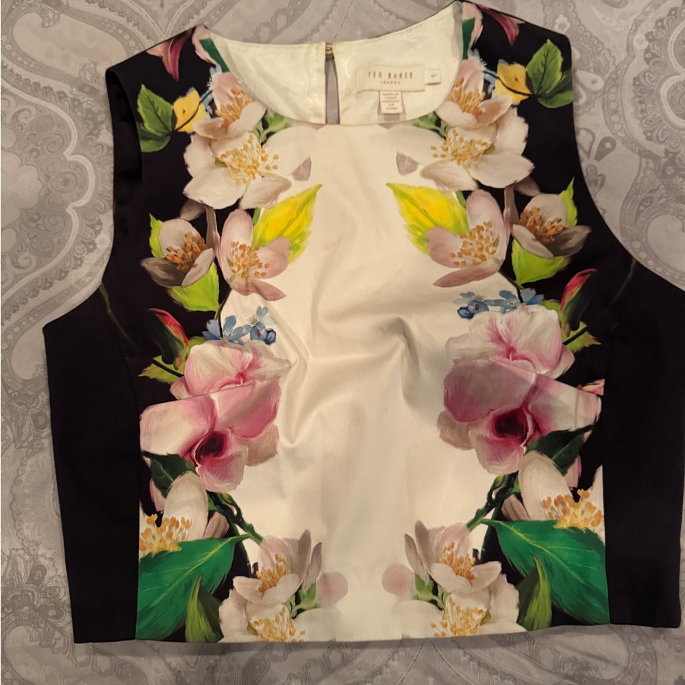 Ted Baker Floral Tank Top - Black, White, Pink, Green